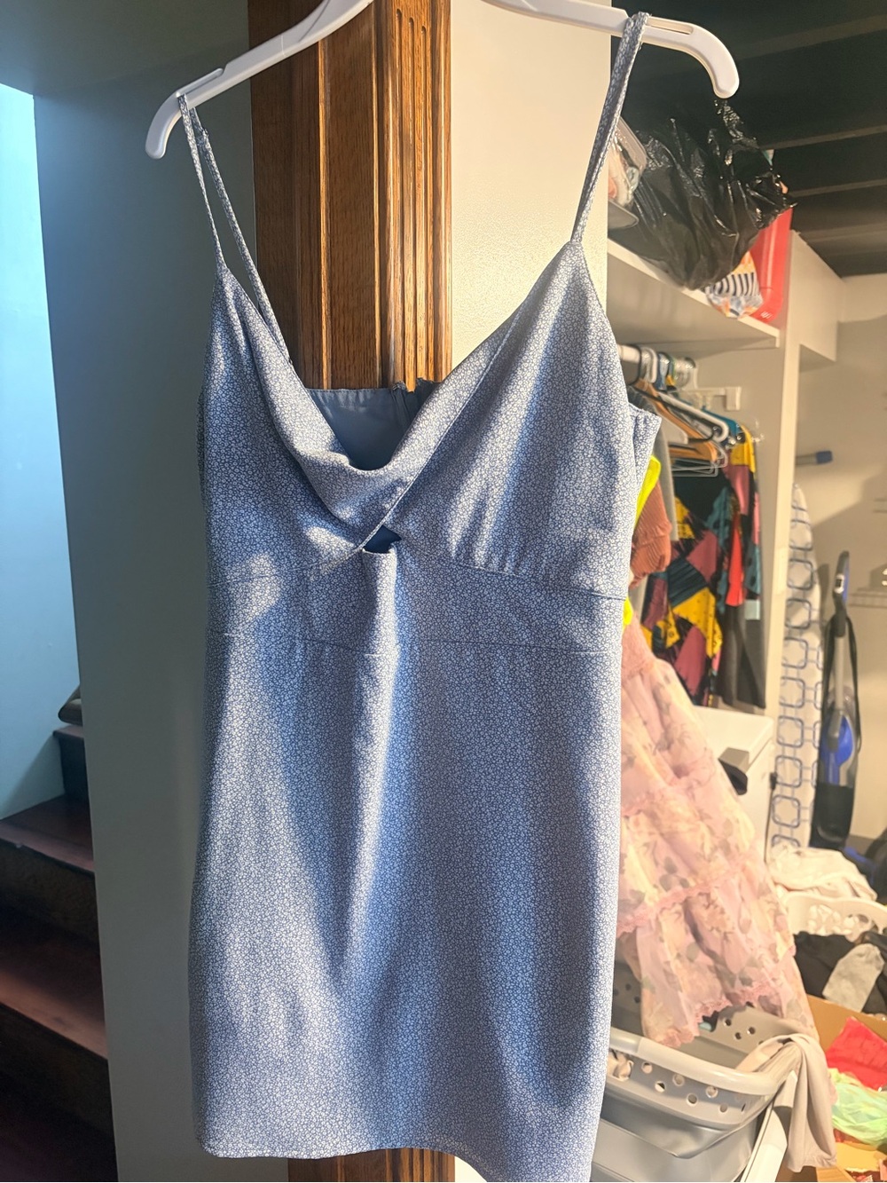 Abercrombie & Fitch Light Blue Cowl Neck Slip Dress